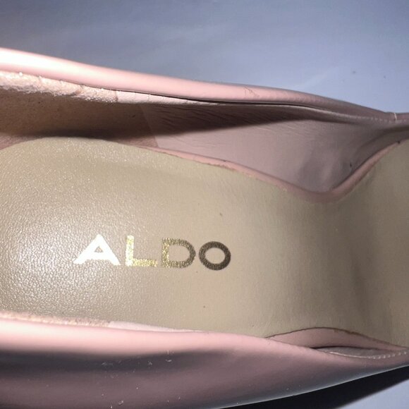 Aldo Stessy Point Toe Pump Heel Nude Pink Patent Leather - Picture 13 of 15